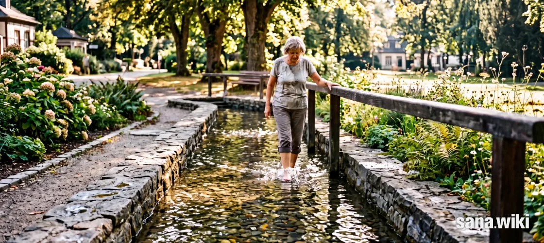 Wenn der Spätsommer die Städte aufheizt, greifen viele Menschen zu einer Praxis, die seit über hundert Jahren als Hausmittel gilt: kaltes Wasser über Unterschenkel und Arme. Was dabei physiologisch passiert, ist gut verstanden — was es klinisch bewirkt, deutlich weniger. Zwischen diesen beiden Feststellungen liegt ein Raum, in dem sich sinnvoll handeln lässt, wenn man beide Grenzen kennt.