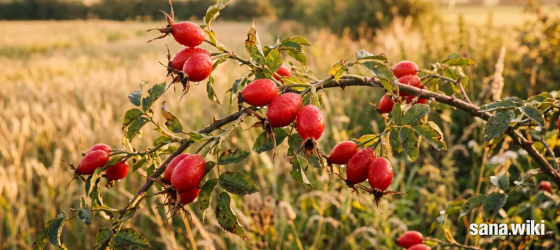Wenn Ende August die ersten Hagebutten rot werden, beginnt in Deutschland gleichzeitig die Kurve der Atemwegsinfekte zu steigen. Die Frucht der Hundsrose gilt als eine der vitamin-C-reichsten Pflanzen Europas – und genau deshalb lohnt ein genauer Blick darauf, was in der Tasse tatsächlich ankommt. Dieser Beitrag kartiert, was belegt ist, was umstritten bleibt und wo die Evidenz offen endet.