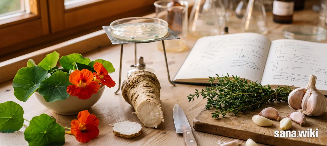 Senföle, Phenole und Flavonoide können Mikroorganismen im Labor hemmen. Doch Erkältungen werden fast immer durch Viren verursacht, und aus einem Reagenzglasbefund wird noch keine wirksame Behandlung. Studien liefern trotzdem interessante Hinweise: Einige genau definierte Pflanzenarzneimittel können Beschwerden lindern – als Ergänzung, nicht als Ersatz für notwendige Diagnostik oder Antibiotika.